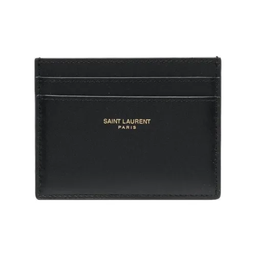 SAINT LAURENT Телячья кожа Держатель для карт Женские Черный