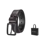 Черная пряжка, кофейный ремень + ограниченная подарочная коробка
