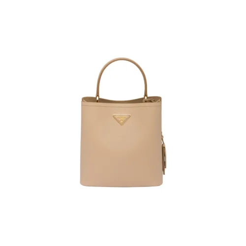 PRADA Сумка через плечо из кожи сумка среднего размера женская песочно-бежевого и желтого цвета