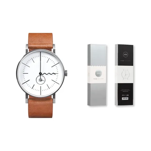 AARK COLLECTIVE TIDE Collection Наручные часы Кварцевый механизм Естественная кожа Ремешок 40 мм Белый циферблат Унисекс Прилив Серебряный