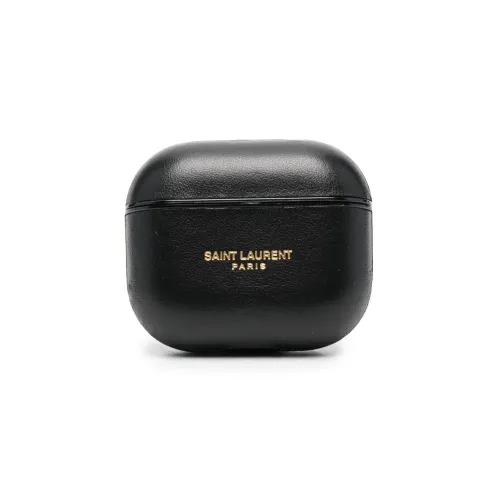 SAINT LAURENT Телячья кожа AirPods Защитный чехол для наушников Женские Черный