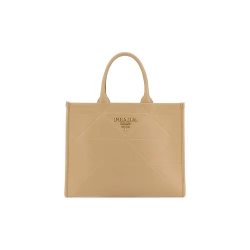 PRADA Кожа Тоут Сумка Сумка для покупок Сумка среднего размера Женская Бежево-желтая