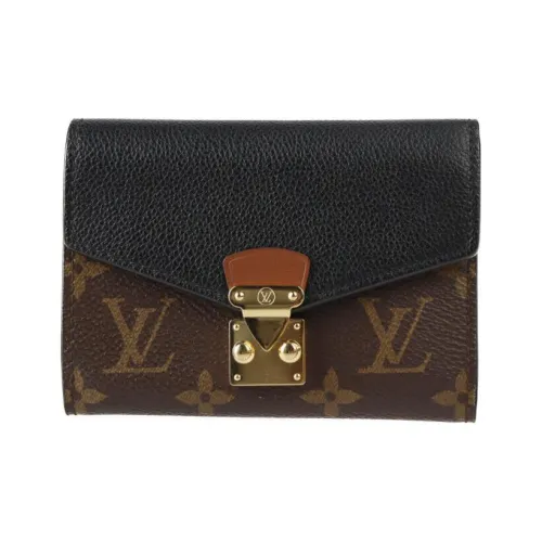 LOUIS VUITTON Pallas Холст Телячья кожа Легенда Кошелек Женские Коричневый Черный