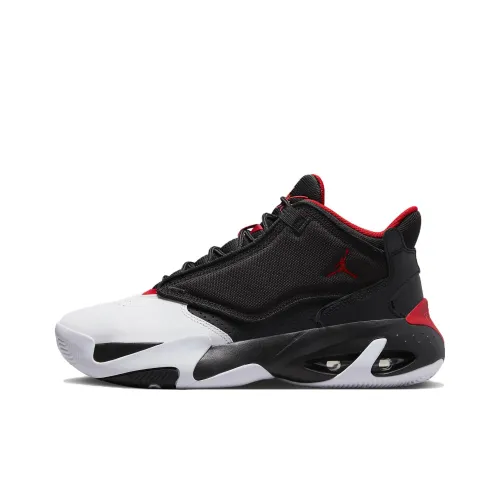 Jordan Max Aura 4 Амортизаторы Slip-resistant Abrasion-resistant MID Топ Повседневная обувь Мужская Черная