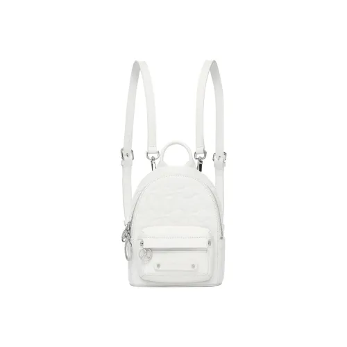 LI NING 1990 Коровья кожа Рюкзак Маленький Женский Экрю