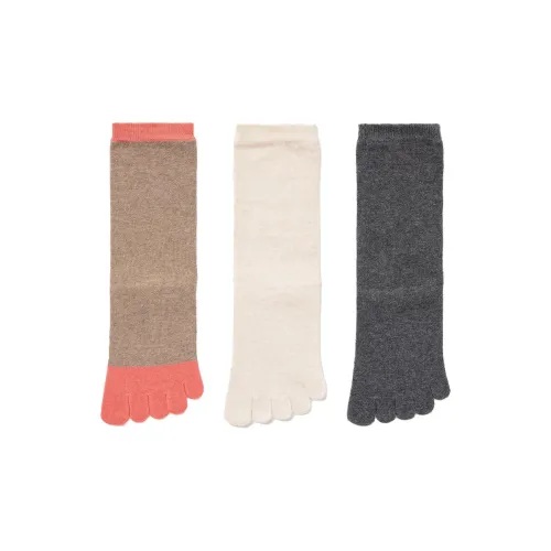 UNIQLO 3 шт Коричневый+Белый+Черный Женские Носки MID до икры