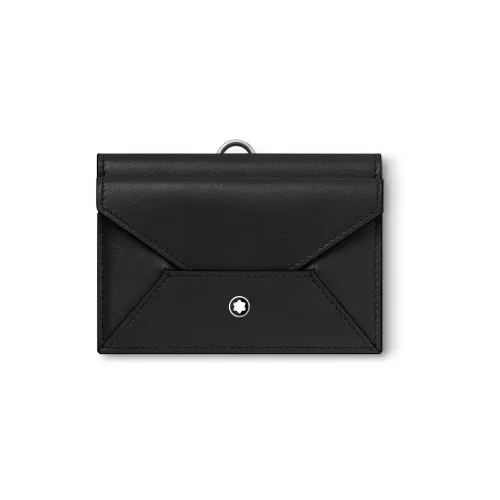 MONTBLANC Full с рельефом кожаный держатель для карт мужской черный