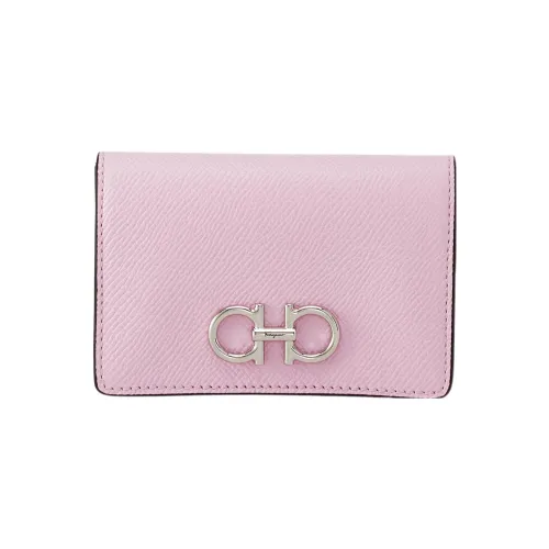 FERRAGAMO GANCINI Телячья кожа Держатель для карт кошелек Женские Розовый