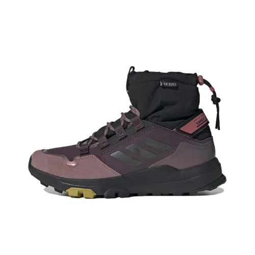 adidas Terrex Hikster MID Cold.Rdy Противоскользящий Устойчивый к истиранию Высокий Топ Альпинистская Обувь Женская Фиолетовая Черная