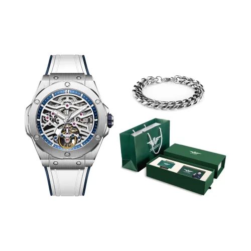 JINLERY Автоматический механический механизм Мужские часы 44mm*44mm*14mm Скелет