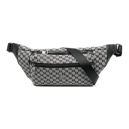 KARL LAGERFELD Одно плечо через плечо сумка-бананка мужская светло-серый черный