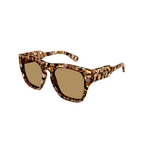Chloe Пластиковая оправа нерегулярная форма солнцезащитные очки женские коричневый