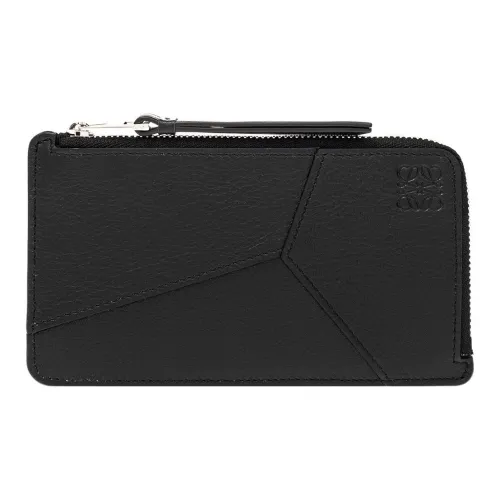 LOEWE Телячья кожа Держатель для карт кошелек Мужской Черный