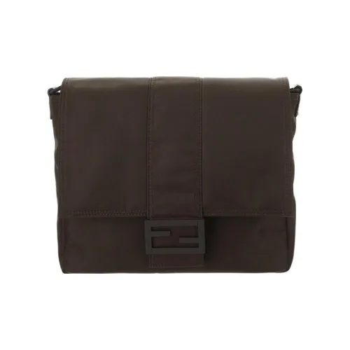FENDI Baguette Нейлон Сумка Baguette Сумка для доставки Сумка через плечо Средняя Мужская Коричневая