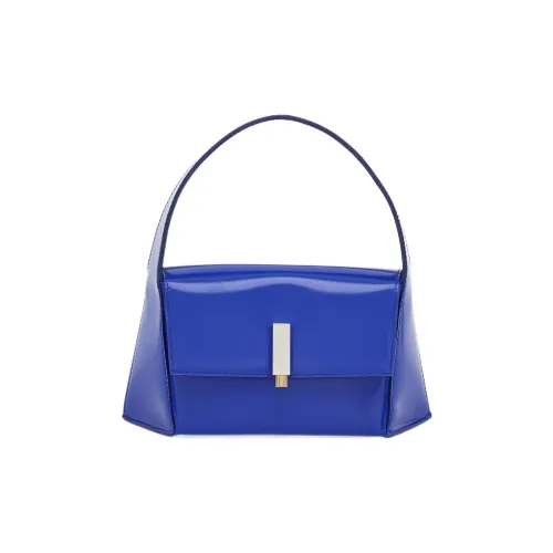 Ferragamo Брушированная коровья кожа сумка через плечо маленькая женская синяя