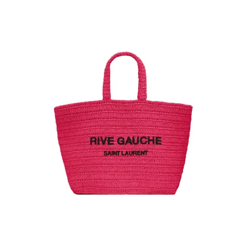 SAINT LAURENT Рафия Волокно Тоут Сумка Сумка для покупок Женская сумка Неоново-розовый