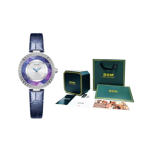 DOM Кварцевый механизм Часы Женские Серебристый циферблат 6923411135120