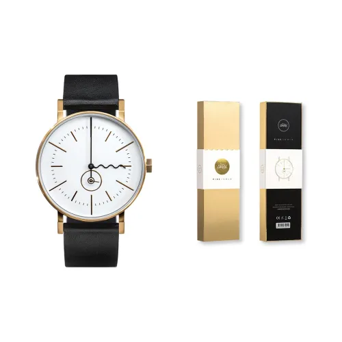 AARK COLLECTIVE Наручные часы Кварцевый механизм Натуральная кожа Ремешок 40 Белый циферблат Унисекс TIDE GOLD