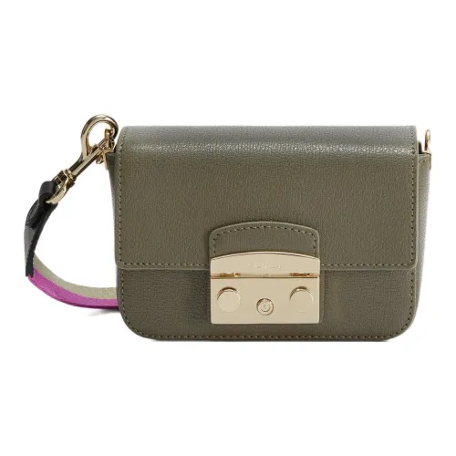 Furla Metropolis Collection Текстурированная Телячья Кожа Сумка через плечо Мини Женская Шалфейная