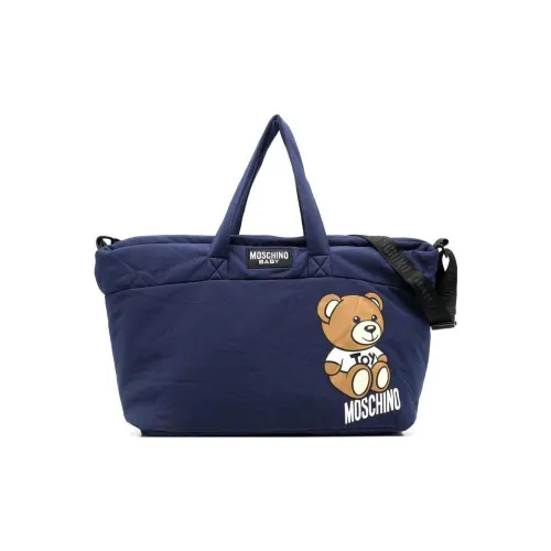 MOSCHINO Эластичный хлопок Mommy Сумка Сумка для детских вещей Сумка Темно-синий
