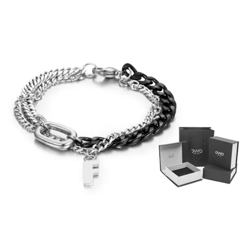 OWO Браслеты из титановой стали, серебряный, унисекс