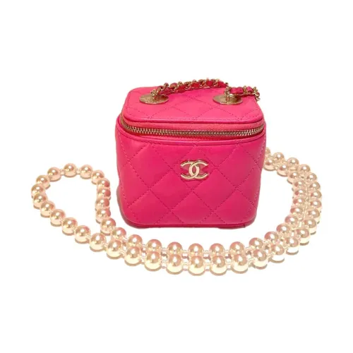 CHANEL Lambskin Box Bag Shoulder Bag Women's Fuchsia