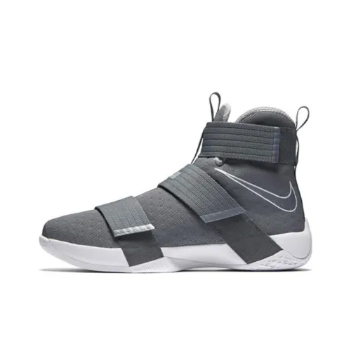 Nike Zoom Soldier 10 Cool Grey Soldier 10 Противоскользящий и Дышащий Покрытие Высокие Баскетбольные Кроссовки для Игры