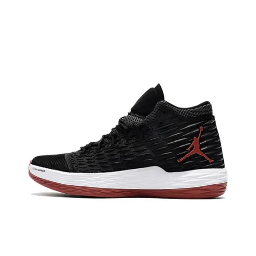 Jordan Melo M13 MID Топ Баскетбольные кроссовки для игры Мужской Черный Красный