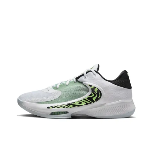 Nike Freak 4 Буква Bro 4 'Barely Volt' Низкие Баскетбольные Кроссовки Мужские Белые Зеленые Международная Версия