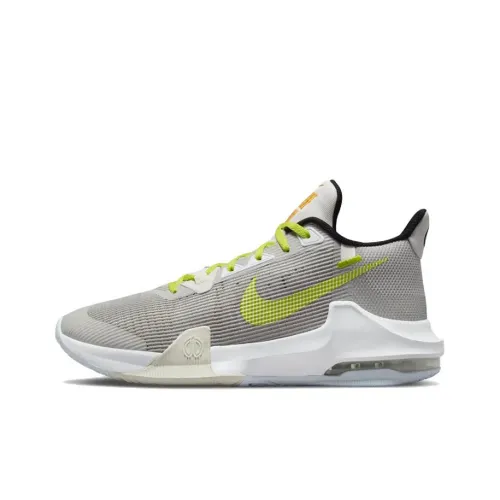 Nike Air Max Impact 3 Устойчивые к истиранию Низкие Баскетбольные Кроссовки для Игры Мужские Серый Зеленый