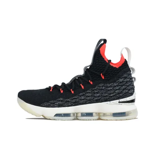 Nike Lebron 15 EP Амортизаторы Shock противоскользящие устойчивые к истиранию MID баскетбольные кроссовки мужской черный серый красный