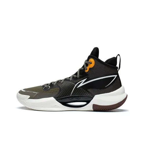 LiNing Ultra Light противоскользящий устойчивый к износу легкий MID баскетбольные кроссовки мужской черный зеленый