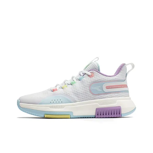 361° Tackle Q Отскок Технология Низкие Баскетбольные Кроссовки для Игры Мужские Белый Синий Фиолетовый