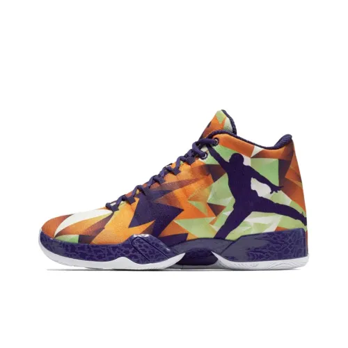Jordan Air Джордан 29 HARE Амортизаторы Верхняя юбка Резистентные Высокие Баскетбольные кроссовки Мужские Пурпурно-оранжевые