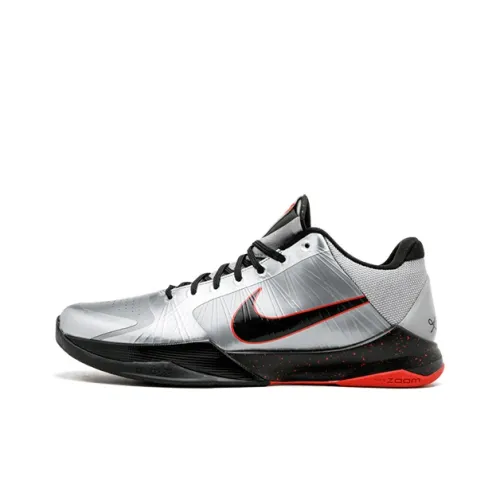 Nike Zoom Kobe 5 Kobe 5 ZK5 Амортизация Износостойкий Низкий Топ Баскетбольные Кроссовки для Игры Мужской Серый Черный