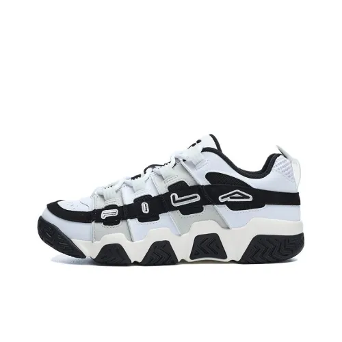 FILA FUSION Buster Пухлые туфли Низкий топ Баскетбольные кроссовки Женские Черный Белый