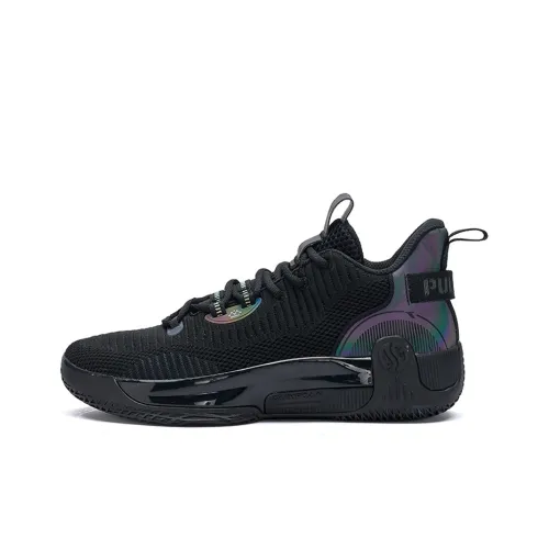 361° AG Volley MOD Дышащий и противоскользящий MID Баскетбольные кроссовки для игры Мужской Черный Серый