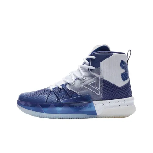 PEAK Taichi Monster 8v2 противоскользящие устойчивые к истиранию дышащие высокие баскетбольные кроссовки для мужчин синие и серые