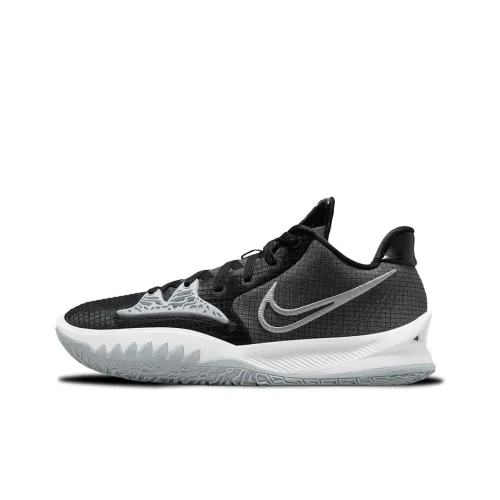 Nike Kyrie Low 4 TB Irving Амортизация Покрытие Поддержка Низкий Топ Баскетбольные Кроссовки Мужские Черный Серый