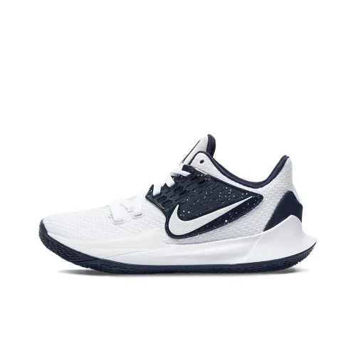 Nike Kyrie Low 2 Амортизация Износостойкий Низкий Топ Баскетбольные Кроссовки Унисекс Белый Темно-Синий