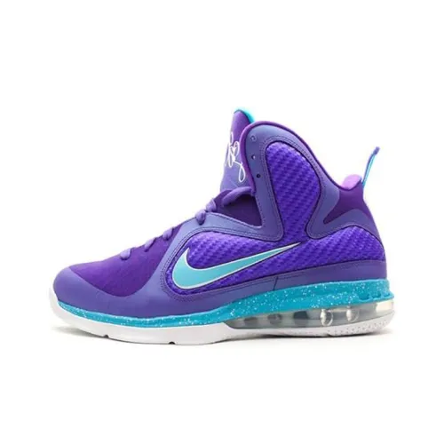 Nike Lebron 9 Non Slip Легкий Высокий Топ Баскетбольные Кроссовки Мужские Фиолетовые
