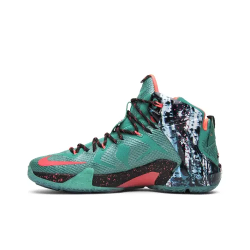 Nike Lebron 12 Akron Birch Non Slip Легкий MID Баскетбольные кроссовки для игры Мужской Зеленый