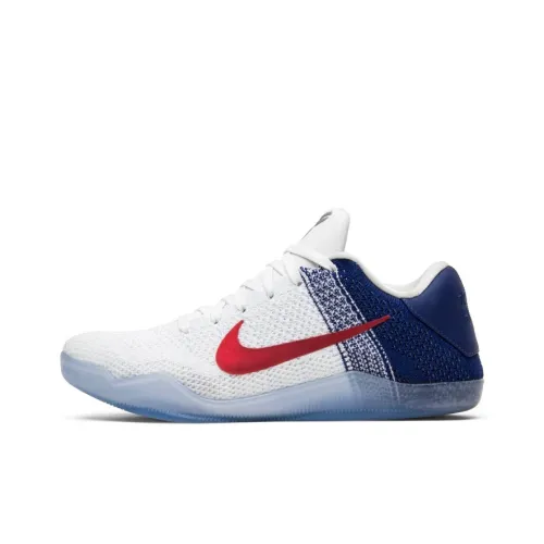 nike Kobe 11 Elite Low USA Kobe 11 Dream Team USA Team Low Top Баскетбольные кроссовки Мужской Белый Синий