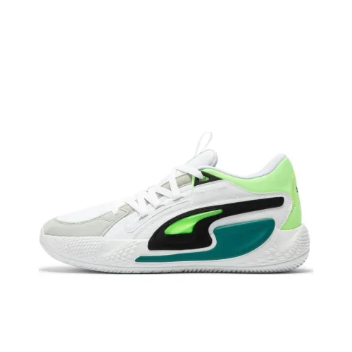 PUMA Court Rider CHAOS JEWEL Slip Resistant Abrasion Resistant Низкий Топ Баскетбольные кроссовки Мужской Белый Зеленый