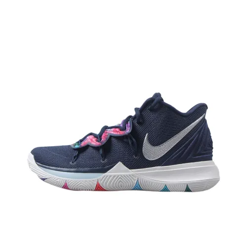Nike Kyrie 5 MID Топ Баскетбольные кроссовки для игры Мужской Морской синий