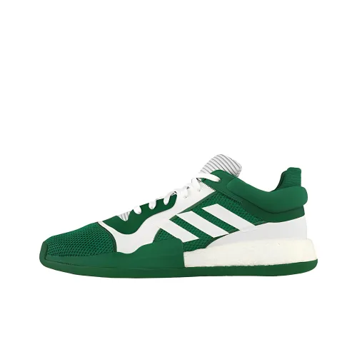 Adidas SM Marquee Boost Low Team Shock Absorbers Lower Resistant Low Top Баскетбольные кроссовки для игры Мужские Белые Зеленые