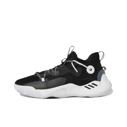 Adidas Harden Stepback 3 MID Топ Баскетбольные кроссовки Унисекс Черный белый