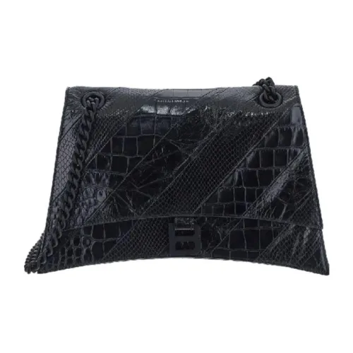 Balenciaga Crush Кожа Сумка с цепочкой Сумка через плечо Сумка на плечо Женская Черная