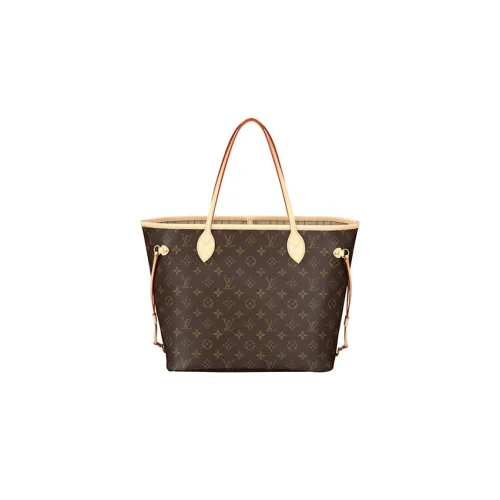 LOUIS VUITTON NEVERFULL Корова Кожа Комбинированная Сумка Тоут Сумка Сумка для покупок Сумка среднего размера Женская Коричневая