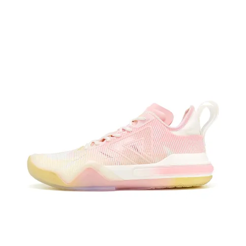 PEAK Wiggins AW1 Low Топ Баскетбольные кроссовки для игры Мужской Белый Розовый